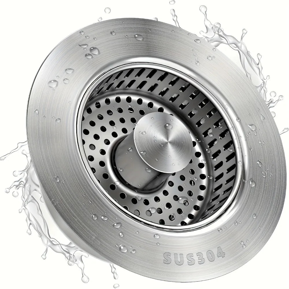 3-in-1 Stainless Steel Sink Stopper & Strainer