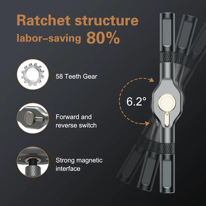 24-in-1 Magnetic Screwdriver and Ratchet Wrench Set – Multifunctional Hand Tool Kit for Home Repair, DIY, and Maintenance