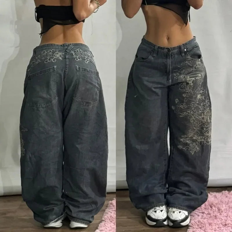 Women's Washed Wide Legged Jeans