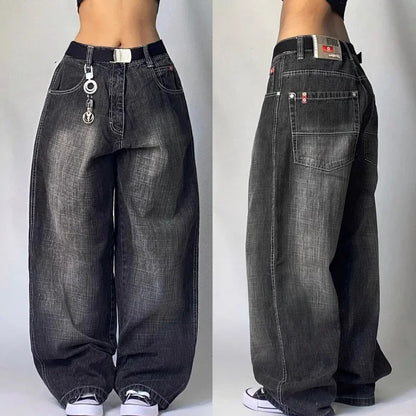 Women's Washed Wide Legged Jeans