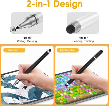 2-in-1 Universal Stylus Pen for Phones & Tablets