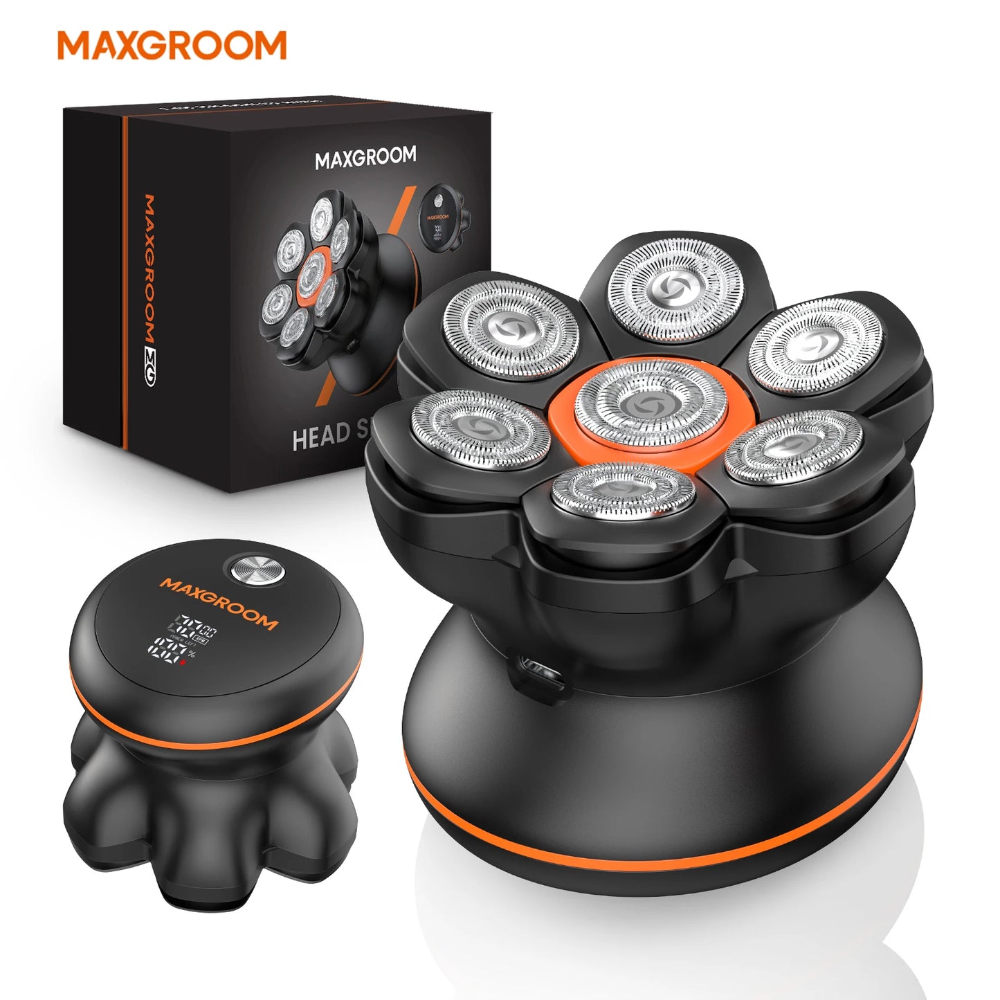 Electric Bald Head Shaver Waterproof Grooming Kit