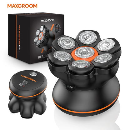 Electric Bald Head Shaver Waterproof Grooming Kit
