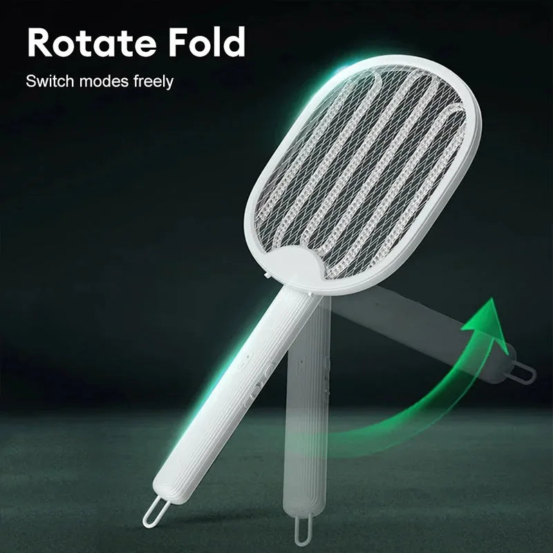 Electric Mosquito Killer Racket – USB Rechargeable Fly Swatter Trap with UV Light, Indoor & Outdoor Bug Zapper