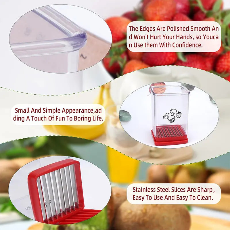 Fruit and Vegetable Slicer with Push Plate – Multi-Function Speed Cutter for Eggs, Strawberries, Bananas & Salad Prep