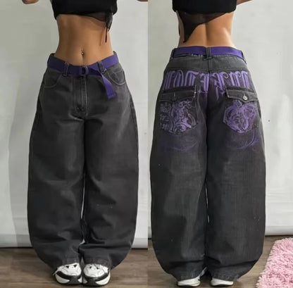 Women's Washed Wide Legged Jeans
