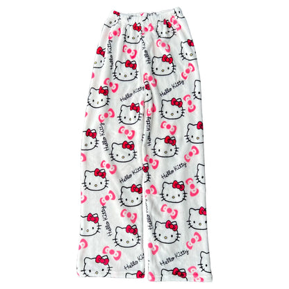 Hello Kitty Plush Pajama Pants – Cozy Lounge Bottoms for Adults & Teens